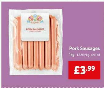 Lidl Pork Sausages 1Kg offer