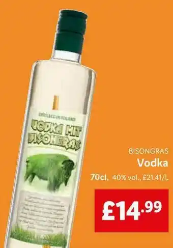 Lidl Bisongras Vodka 70cl offer