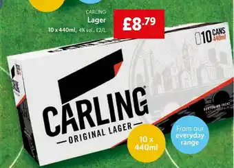 Lidl Carling Lager 10 X 440ml offer