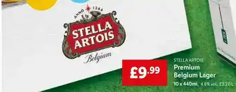 Lidl Stella Artois Premium Belgium Lager 10 X 440ml offer