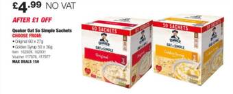 Costco Quaker oat so simple sachets offer