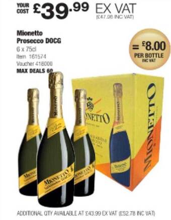 Costco Mionetto prosecco docg offer
