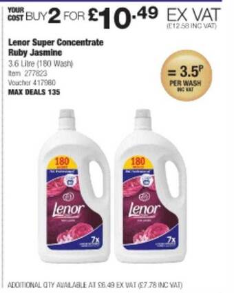 Costco Lenor super concentrate ruby jasmine offer
