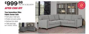 Costco True innovations ellen fabric corner sofa offer