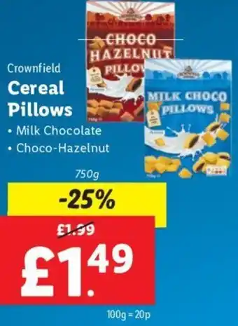 Lidl Crownfield Cereal Pillows 750g offer