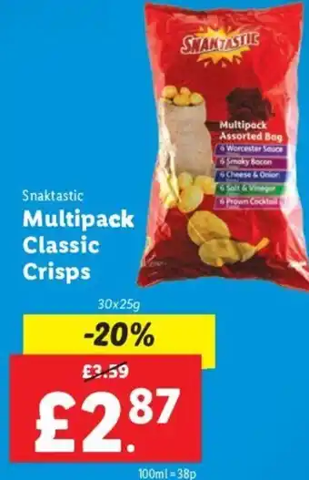 Lidl Multipack Classic Crisps 30x25g offer