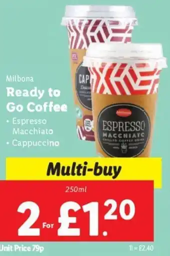 Lidl Ready To Go Coffee 250ml offer