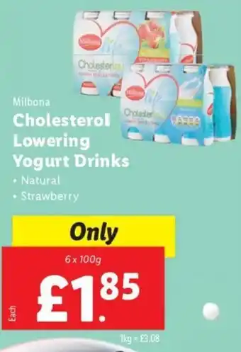 Lidl Milbona Cholesterol Lowering Yogurt Drinks 6 x 100g offer