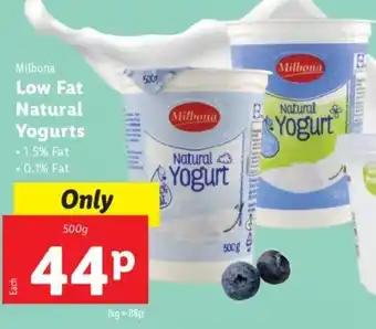 Lidl Low Fat Natural Yogurts 500g offer