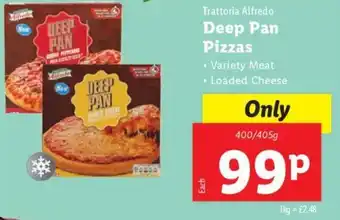 Lidl Trattoria Alfredo Deep Pan Pizzas 400/405g offer