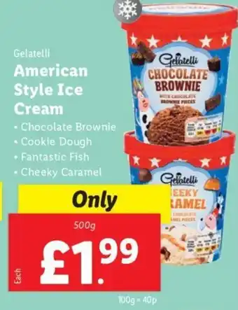 Lidl Gelatelli America Style Ice Cream 500g offer