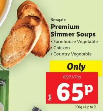 Lidl Premium Simmer Soups 65/71/73g offer