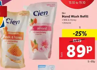 Lidl Clen Hand Wash Refill 1L offer