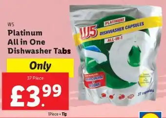 Lidl Platinum All In One Dishwasher Tabs offer