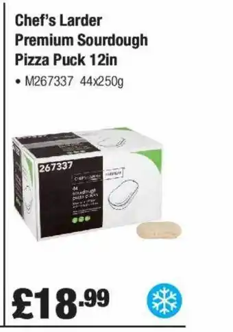 Booker Wholesale Chef's larder premium sourdough pizza puck 12in offer