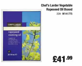Booker Wholesale Chef's larder vegetable repeseed oil boxed offer