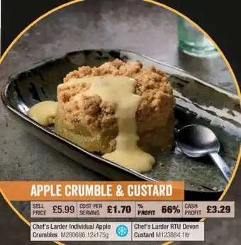 Booker Wholesale Apple crumble & custard offer