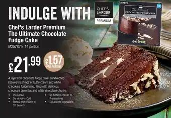 Booker Wholesale Chef's larder premium the ultimate chocolate fudge cake offer