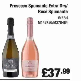 Booker Wholesale Prosecco spumante extra dry-rosé spumante offer
