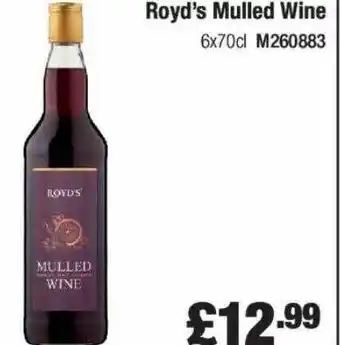 Booker Wholesale Royd's mulled wine offer