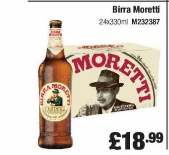 Booker Wholesale Birra moretti offer