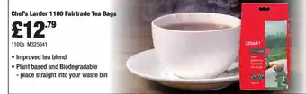 Booker Wholesale Chef's larder 1100 fairtrade tea bags offer