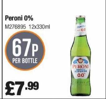 Booker Wholesale Peroni 0% offer