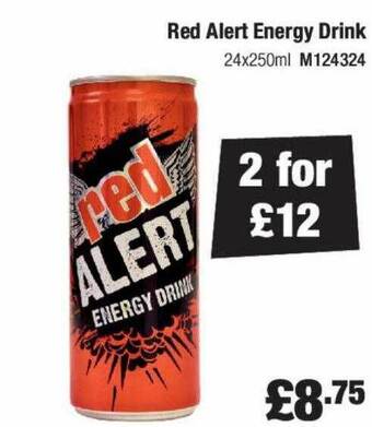 Booker Wholesale Red alert energy drink offer