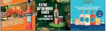 Booker Wholesale Aperol signature glass, captain morgan glasses, malfy gin bundle offer