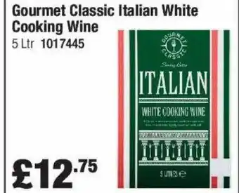 Booker Wholesale Gourmet classic italian white cooking wine offer