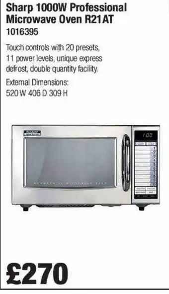 Booker Wholesale Sharp 1000w professional microwave oven r21at offer