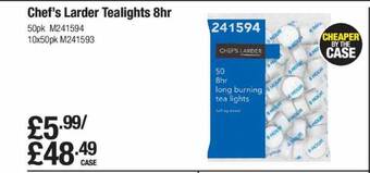 Booker Wholesale Chef's larder tealights 8hr offer