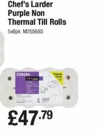 Booker Wholesale Chef's larder purple non thermal till rolls offer