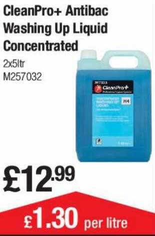 Booker Wholesale Cleanpro+ antibac washing up liquid concentrated offer