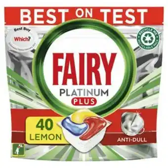 Sainsbury's Fairy platinum plus all in one dishwasher tablets lemon x37 offer