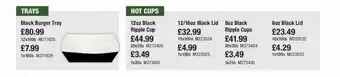 Booker Wholesale Trays black burger tray,hot cups 12oz black ripple cup offer
