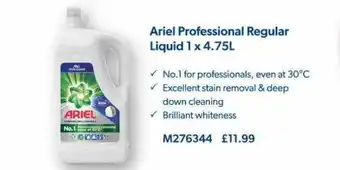 Booker Wholesale Ariel professional regular liquid 4.75l offer