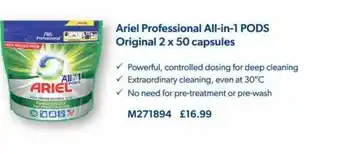Booker Wholesale Ariel professional all-in -1 pods original 2 50 capsules offer