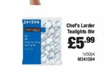 Booker Wholesale Chef's larder tealights 8hr offer