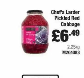 Booker Wholesale Chef's larder pickled red cabbage offer