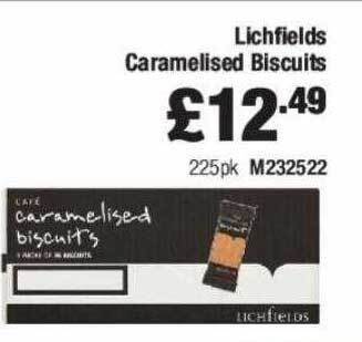 Booker Wholesale Lichfields caramelised biscuits offer