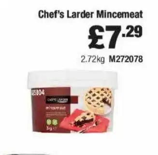 Booker Wholesale Chef's larder mincemeat offer