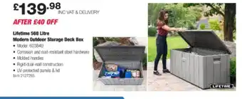 Costco Lifetime 568 litre modern outdoor storage deck box offer