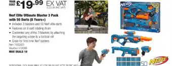 Costco Nerf elite ultimate blaster 3 pack with 50 darts (8 years+) offer