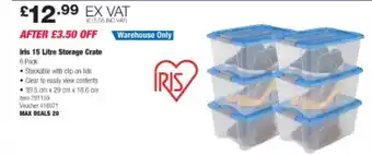 Costco Iris 15 litre storage crate offer