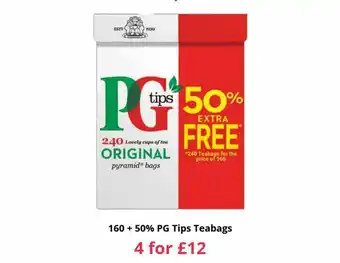 Farmfoods Pg tips teabags offer