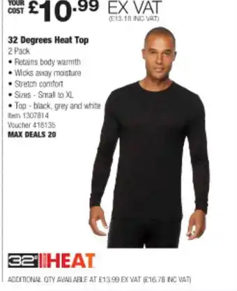 Costco 32 degrees heat top offer