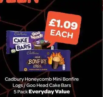 Spar Cadbury honeycomb mini bonfire logs goo head cake bars 5 pack offer