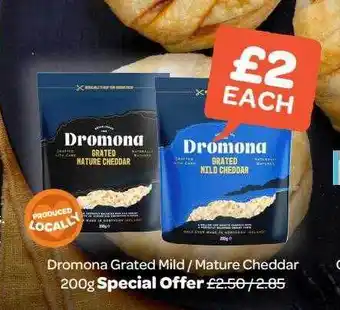 Spar Dromona grated mild mature cheddar 200g offer