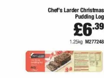 Chef's larder christmas pudding log